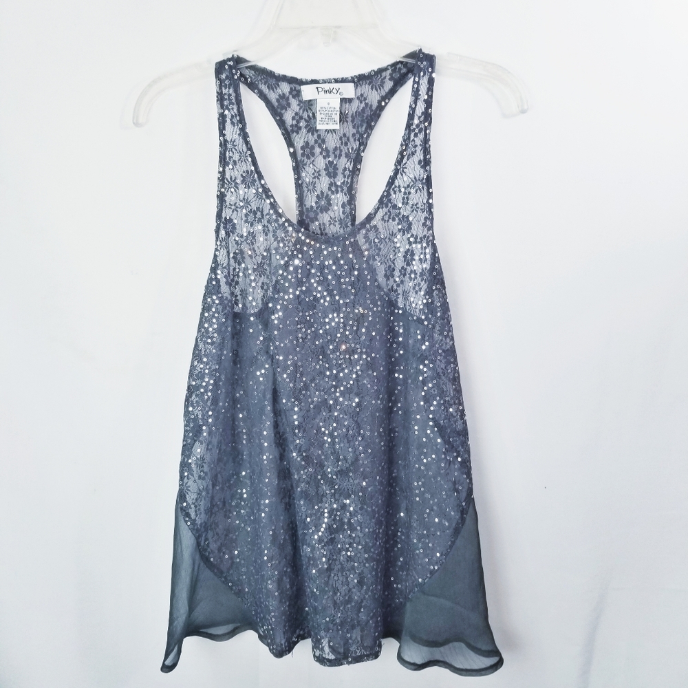 Pinky Sequin Tank Top